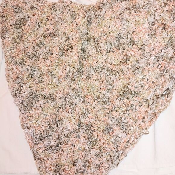 Chenille Handmade Baby Blanket Pink/Brown 30" x 28" - Picture 1 of 6